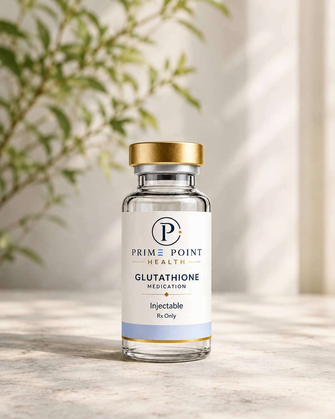 Prime Point Health Glutathione bottle in a sunlit setting